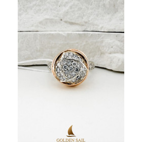 Каблучка із комбінованого золота з діамантами 0,603 ct 